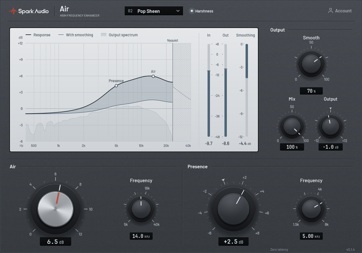 Actual Spark Air editor with a graphite faceplate, neutral controls and a light matte display