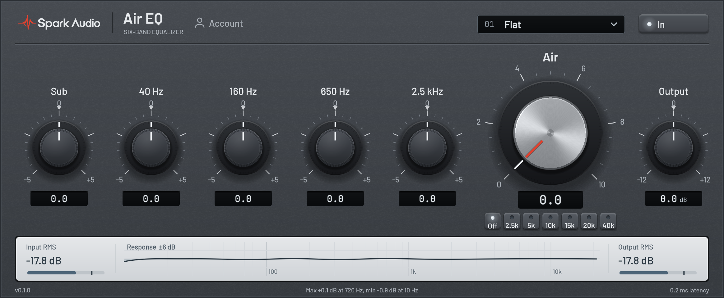 Spark Air EQ plugin interface