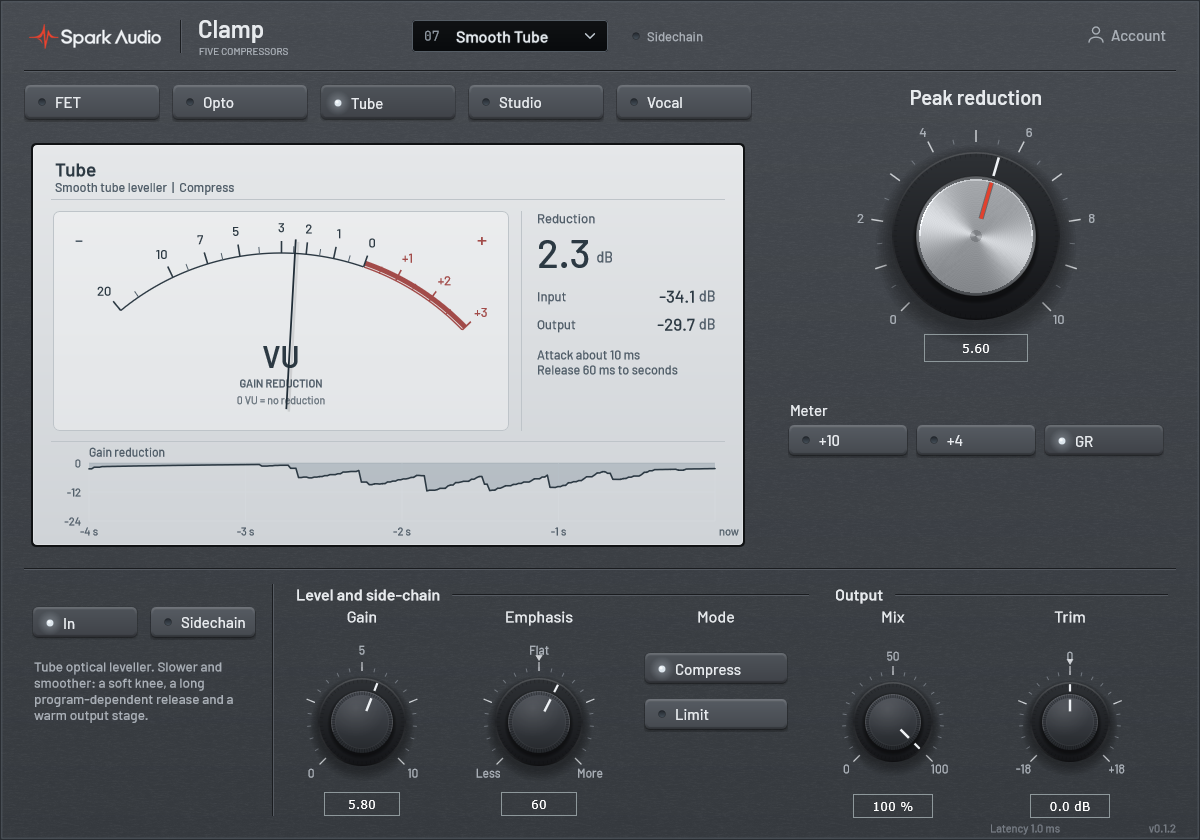 Spark Clamp Tube model interface