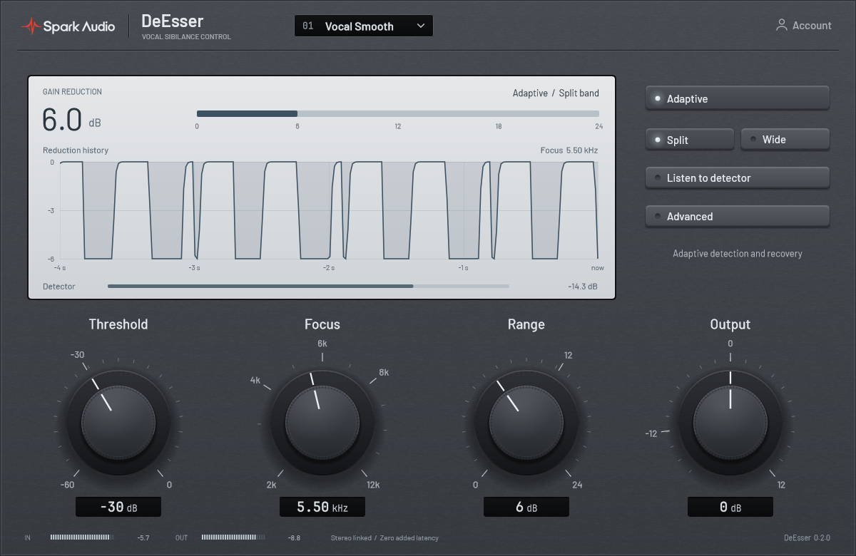 Spark DeEsser plugin interface